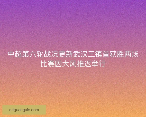 中超第六轮战况更新武汉三镇首获胜两场比赛因大风推迟举行